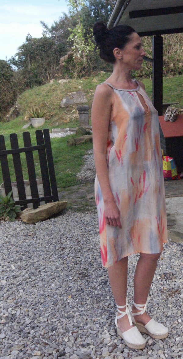 vestido seda pintado a mano